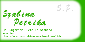 szabina petrika business card